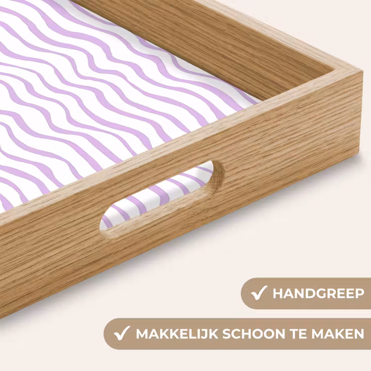 Dienblad - Lila - Geometrisch - Golfjes - Lijnen - Patroon — 5