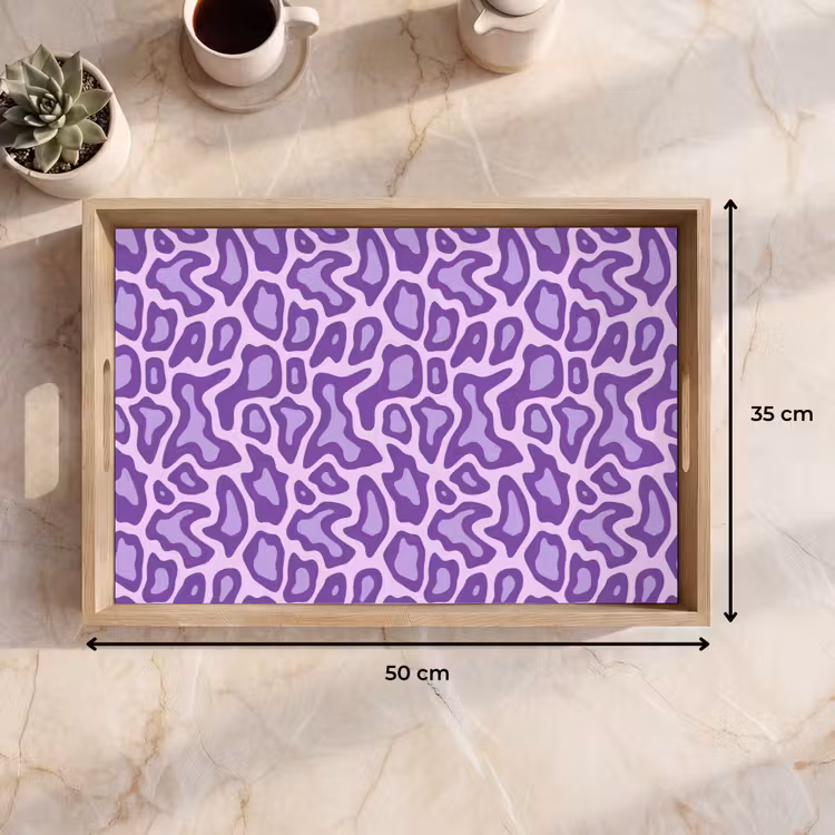 Dienblad - Paars - Abstract - Luipaard - Vlekken - Groovy - Patroon — 9