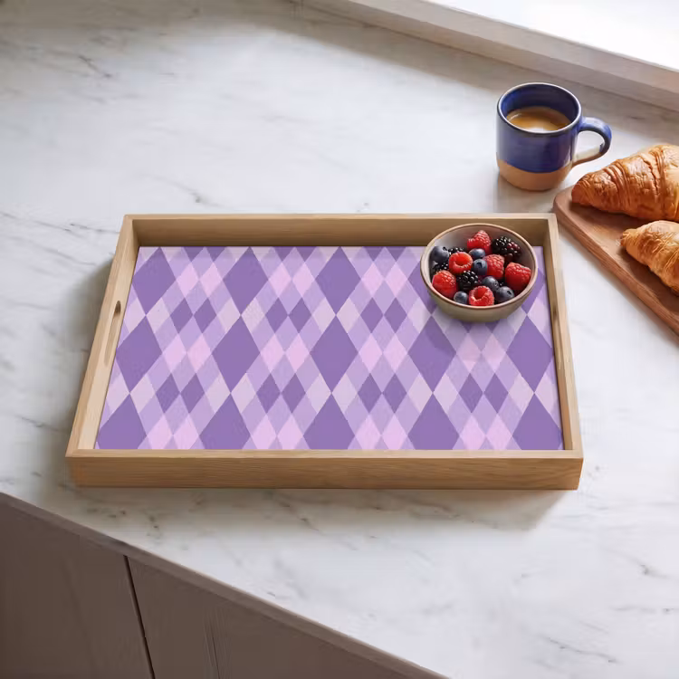 Dienblad - Paars - Geometrisch - Ruiten - Argyle - Patroon — 4