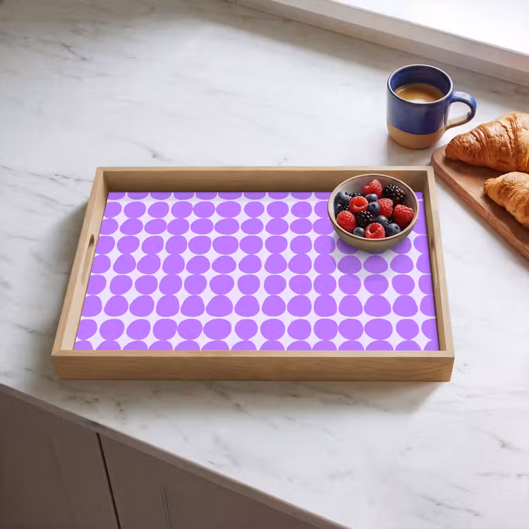 Dienblad - Paars - Geometrisch - Stippen - Polka Dot - Patroon — 4