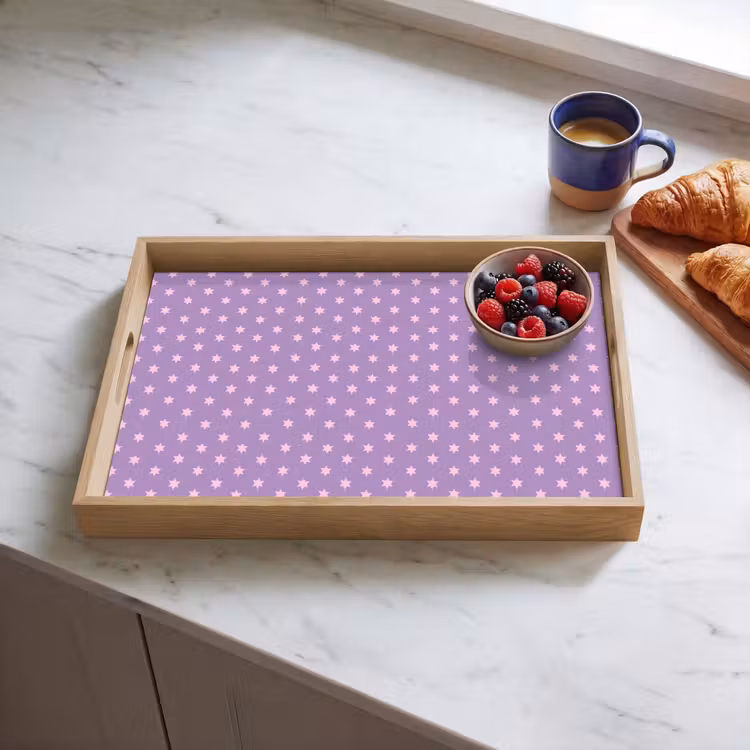Dienblad - Paars - Roze - Sterren - Geometrisch - Patroon — 4