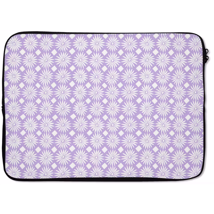 Laptophoes Lila - Botanisch - Bloemen - Margrieten - Patroon — 1