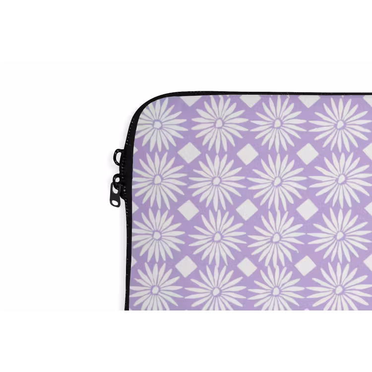 Laptophoes Lila - Botanisch - Bloemen - Margrieten - Patroon — 5