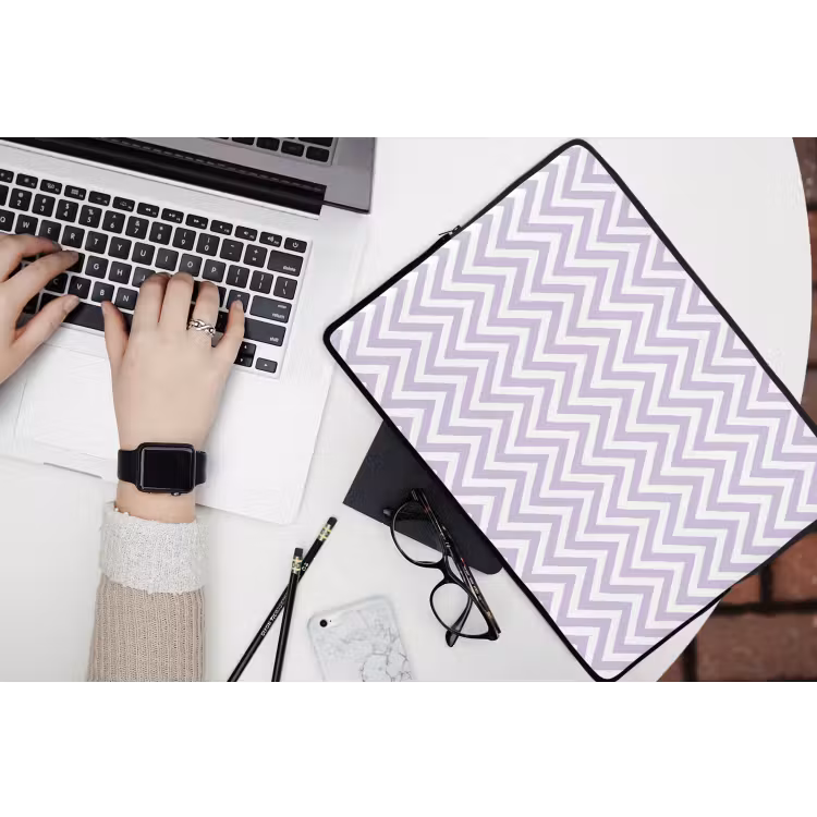 Laptophoes Lila - Geometrisch - Chevron - Zigzag - Patroon — 3