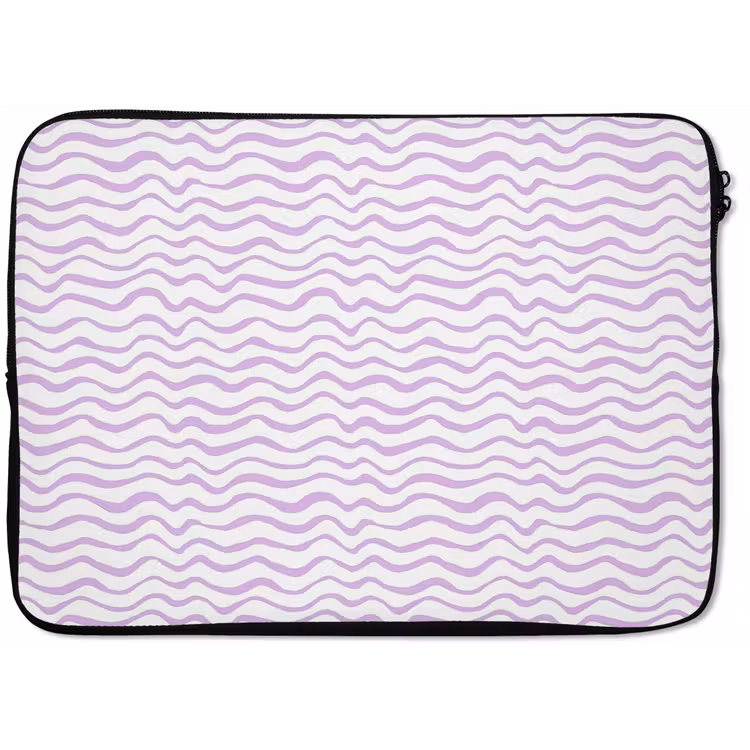Laptophoes Lila - Geometrisch - Golfjes - Lijnen - Patroon — 1