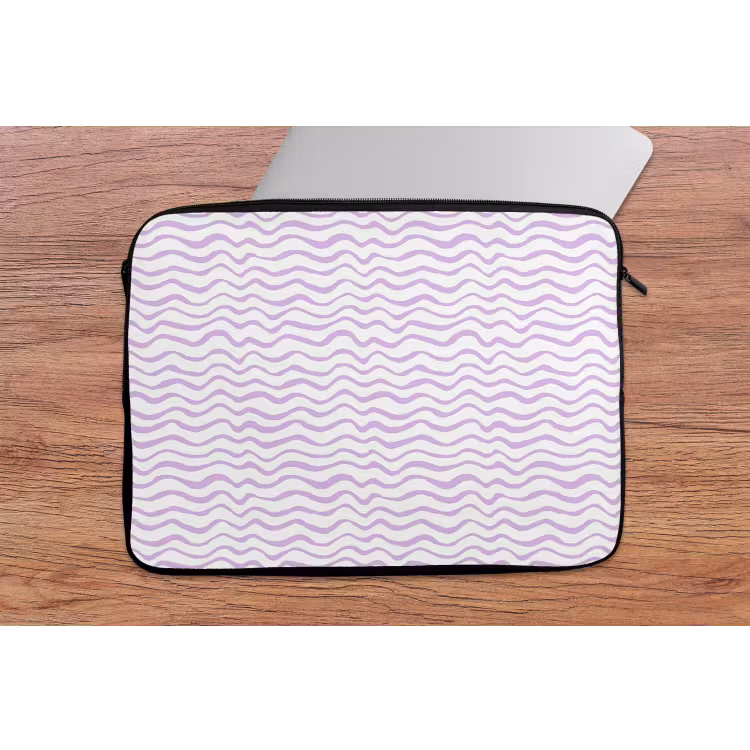 Laptophoes Lila - Geometrisch - Golfjes - Lijnen - Patroon — 2