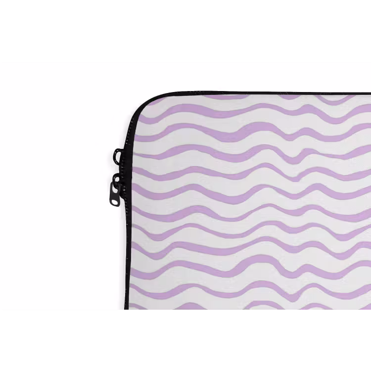 Laptophoes Lila - Geometrisch - Golfjes - Lijnen - Patroon — 5