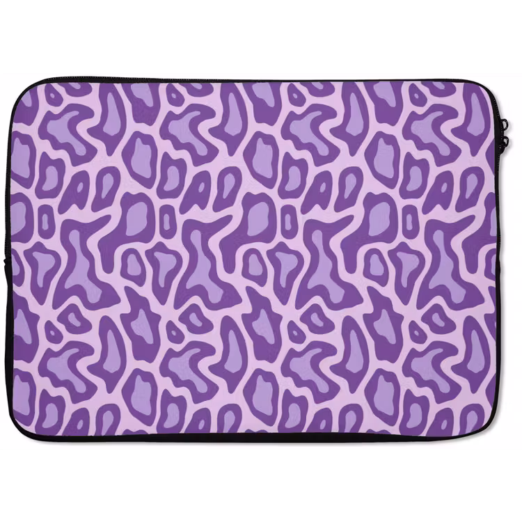 Laptophoes Paars - Abstract - Luipaard - Vlekken - Groovy - Patroon — 1