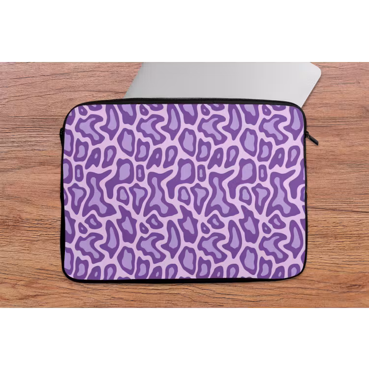 Laptophoes Paars - Abstract - Luipaard - Vlekken - Groovy - Patroon — 2