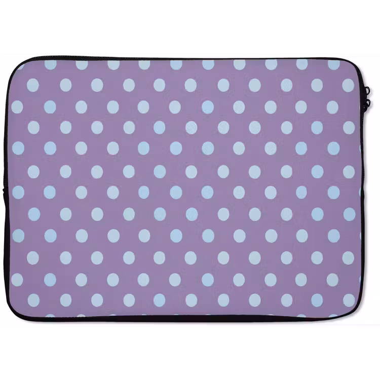 Laptophoes Paars - Blauw - Geometrisch - Stippen - Polka Dot - Patroon — 1