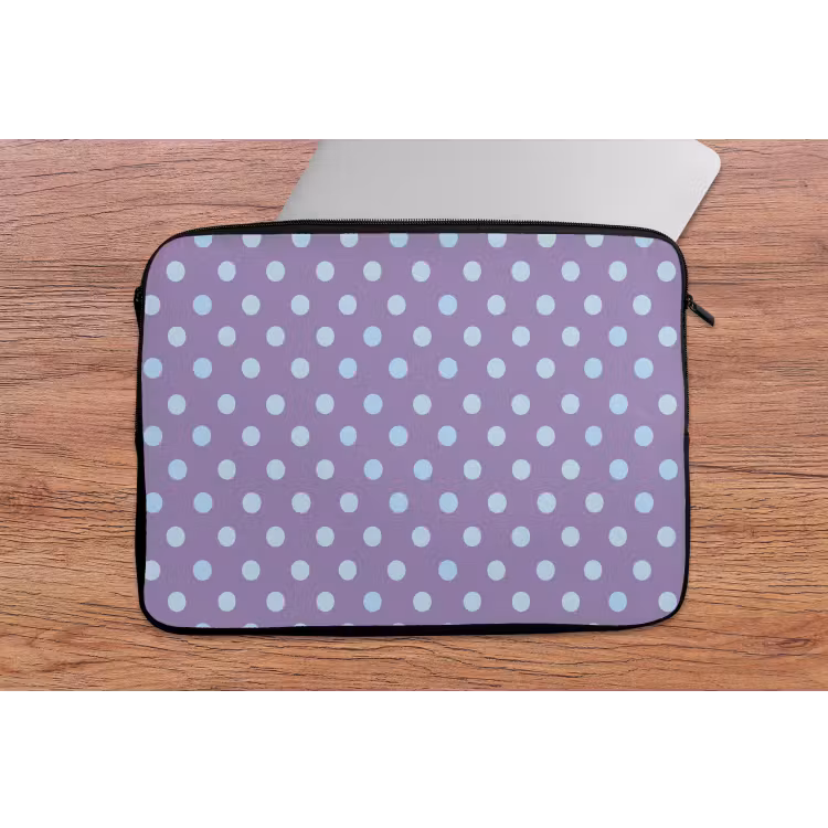 Laptophoes Paars - Blauw - Geometrisch - Stippen - Polka Dot - Patroon — 2