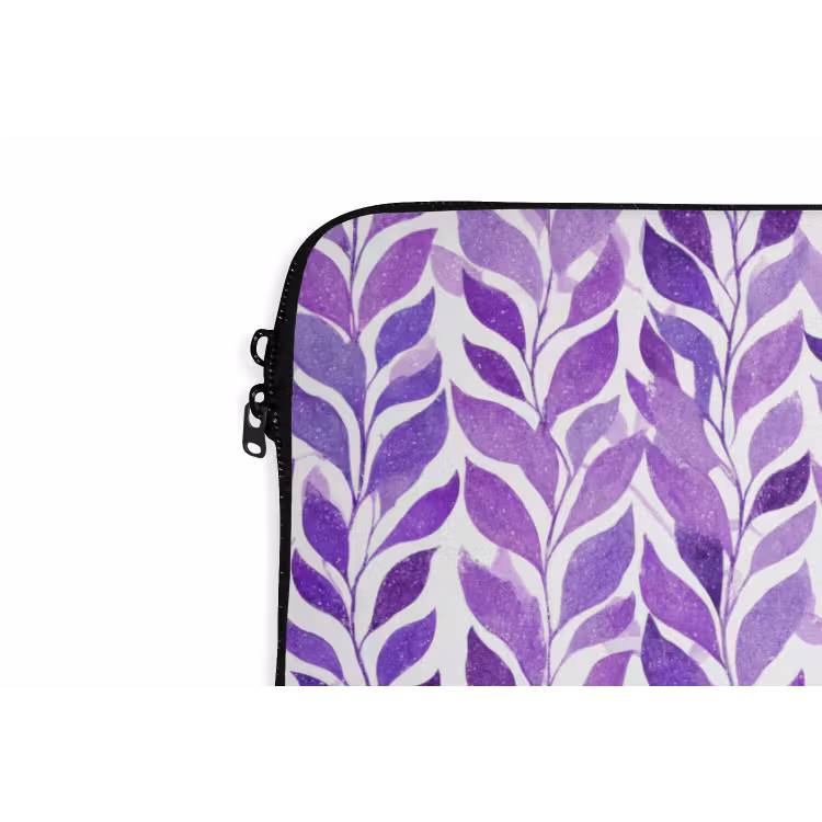 Laptophoes Paars - Botanisch - Bladeren - Aquarel - Takken - Patroon — 5