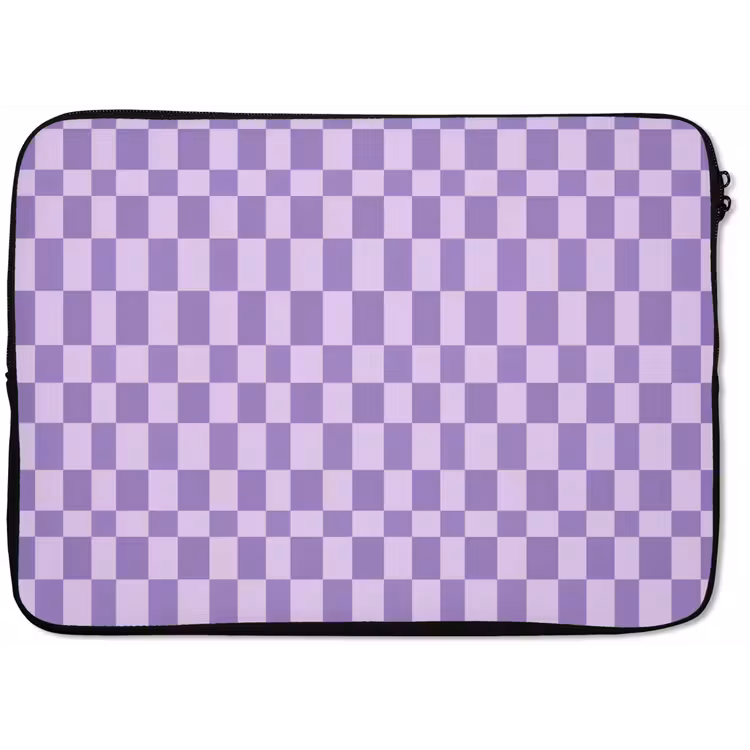 Laptophoes Paars - Geometrisch - Dambord - Blokken - Patroon — 1