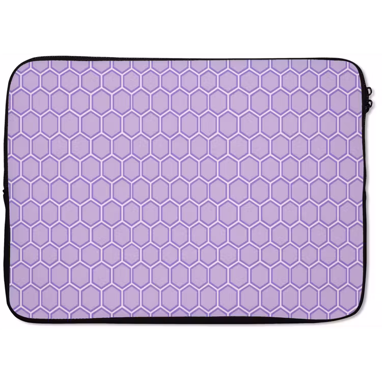 Laptophoes Paars - Geometrisch - Honeycomb - Bijenraat - Patroon — 1