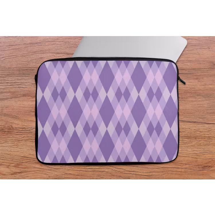 Laptophoes Paars - Geometrisch - Ruiten - Argyle - Patroon — 2