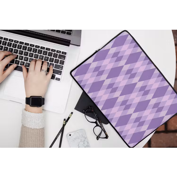 Laptophoes Paars - Geometrisch - Ruiten - Argyle - Patroon — 3