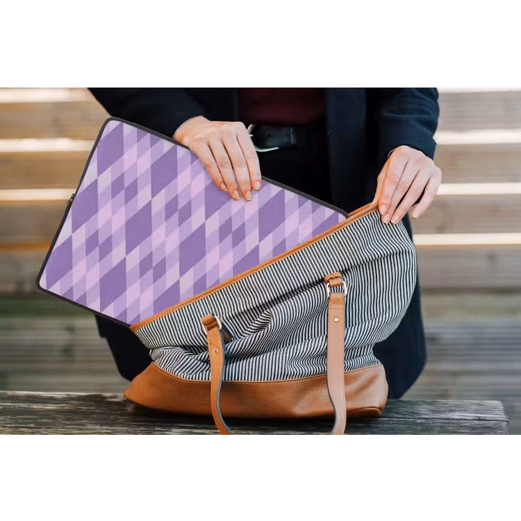 Laptophoes Paars - Geometrisch - Ruiten - Argyle - Patroon — 4
