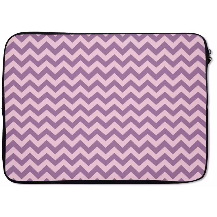 Laptophoes Paars - Roze - Geometrisch - Chevron - Zigzag - Patroon — 1
