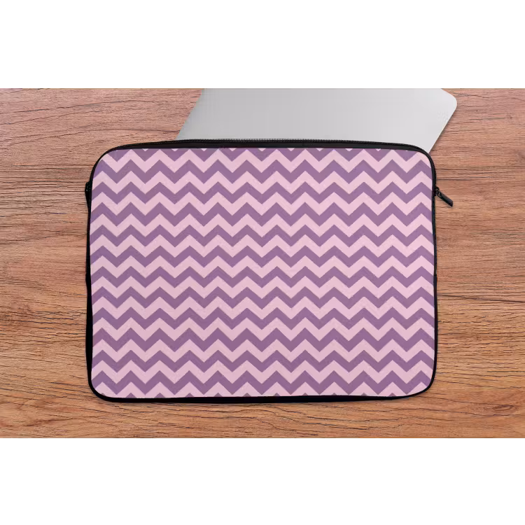 Laptophoes Paars - Roze - Geometrisch - Chevron - Zigzag - Patroon — 2