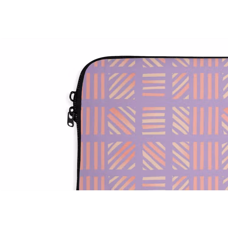 Laptophoes Paars - Roze - Geometrisch - Strepen - Blokken - Patroon — 5