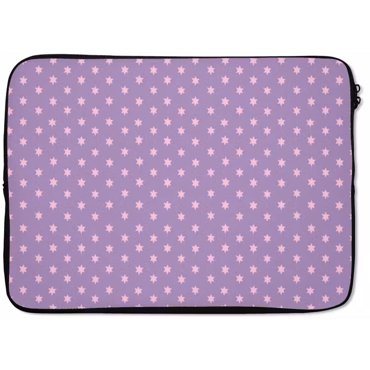 Laptophoes Paars - Roze - Sterren - Geometrisch - Patroon — 1