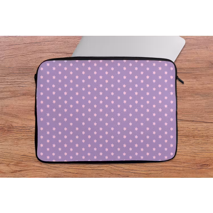 Laptophoes Paars - Roze - Sterren - Geometrisch - Patroon — 2