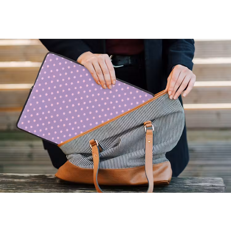 Laptophoes Paars - Roze - Sterren - Geometrisch - Patroon — 4