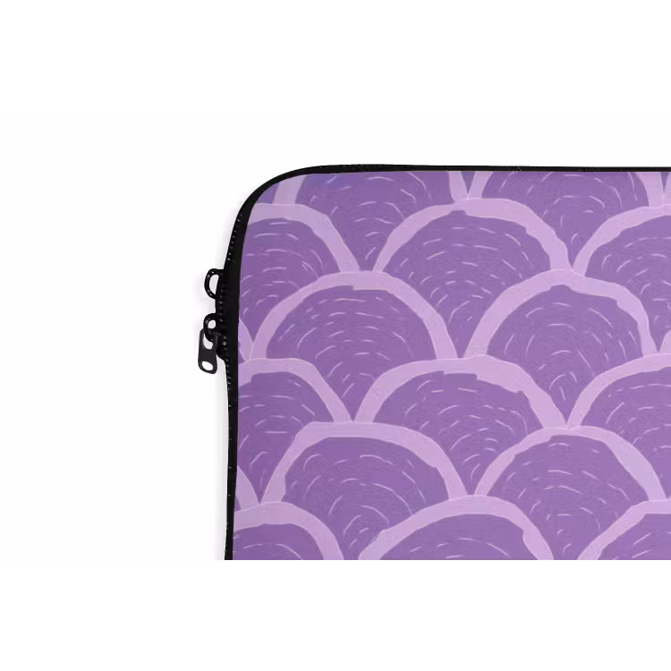Laptophoes Paars - Schubber - Schelpen - Handgetekend - Patroon — 5
