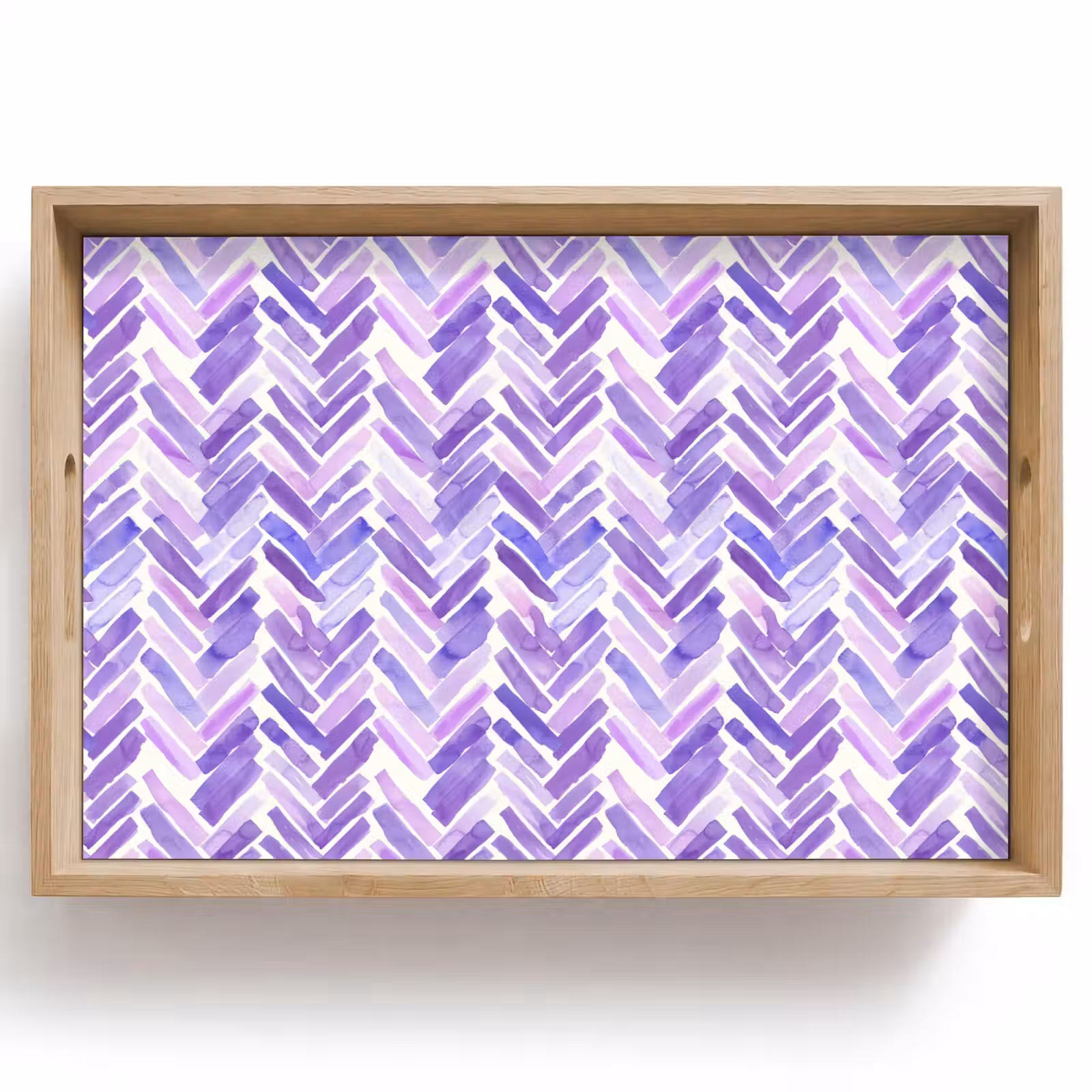 Dienblad - Paars - Visgraat - Aquarel - Penseelstreken - Patroon — 1