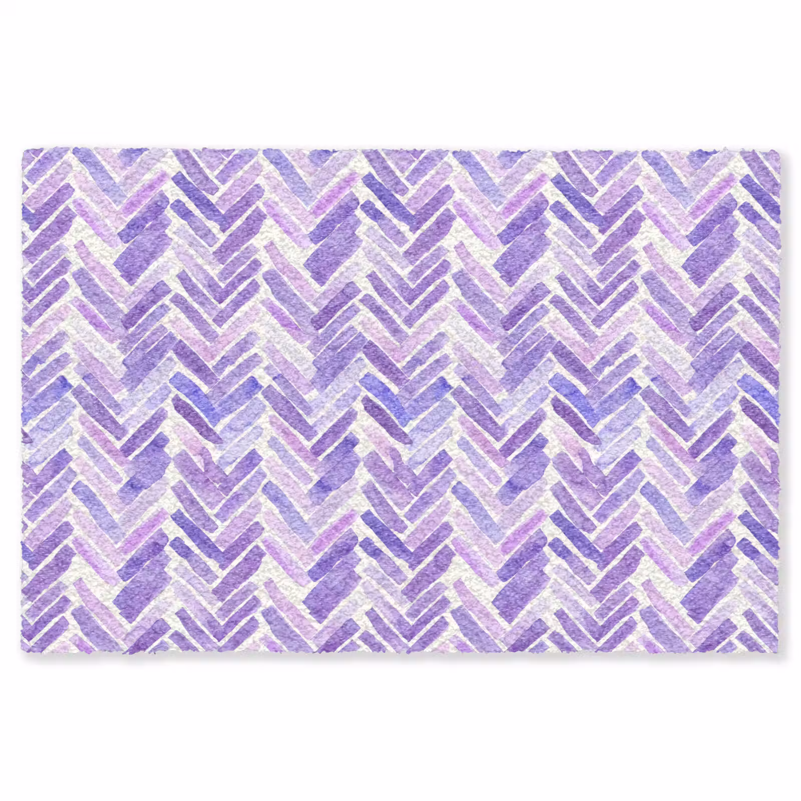 Vloerkleed - Paars - Visgraat - Aquarel - Penseelstreken - Patroon — 1