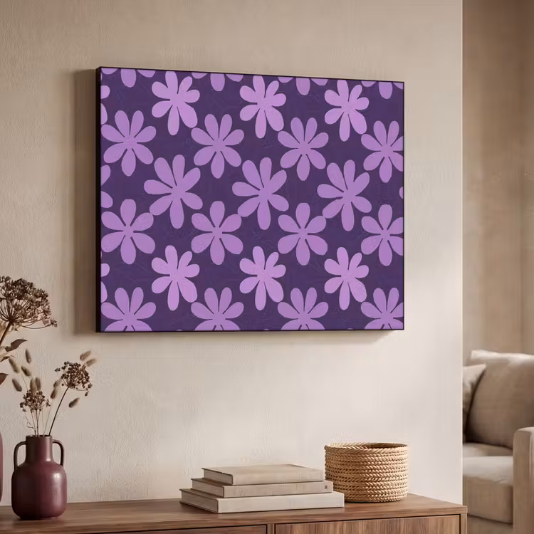Art frame - Paars - Botanisch - Bloemen - Retro - Patroon — 7