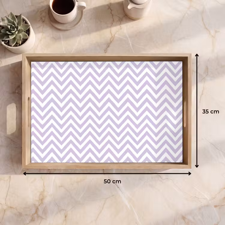 Dienblad - Lila - Geometrisch - Chevron - Zigzag - Patroon — 9