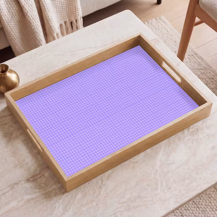 Dienblad - Paars - Geometrisch - Raster - Minimalistisch - Patroon — 2
