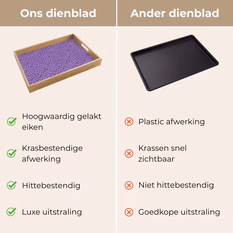 Dienblad - Paars - Roze - Abstract - Lijnen - Doolhof - Patroon — 3