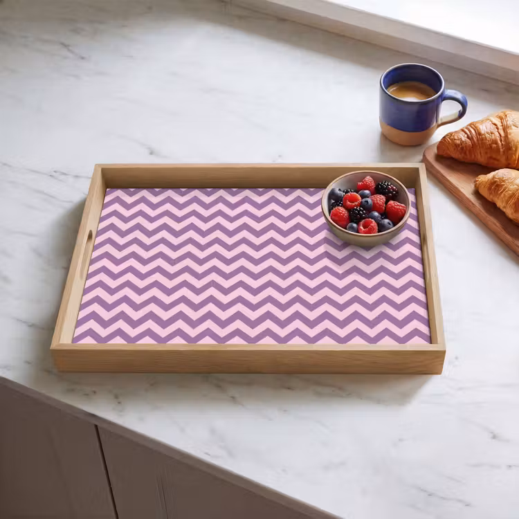 Dienblad - Paars - Roze - Geometrisch - Chevron - Zigzag - Patroon — 4