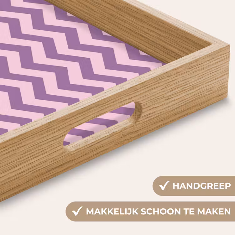 Dienblad - Paars - Roze - Geometrisch - Chevron - Zigzag - Patroon — 5