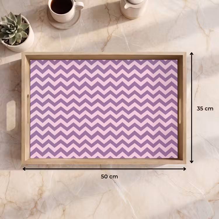 Dienblad - Paars - Roze - Geometrisch - Chevron - Zigzag - Patroon — 9