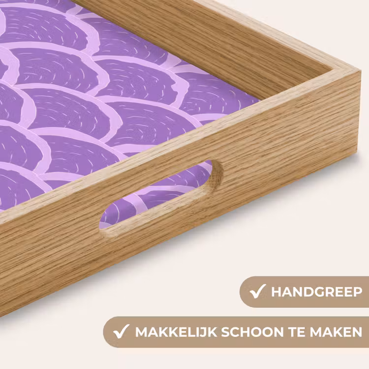 Dienblad - Paars - Schubber - Schelpen - Handgetekend - Patroon — 5