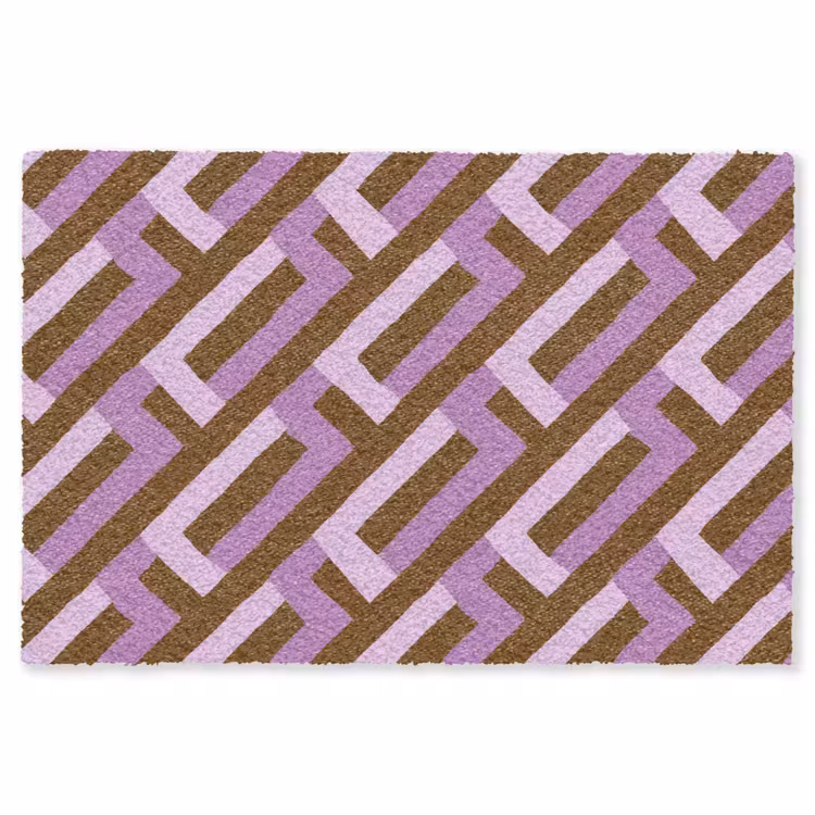 Vloerkleed - Bruin - Roze - Geometrisch - Meander - Patroon — 1