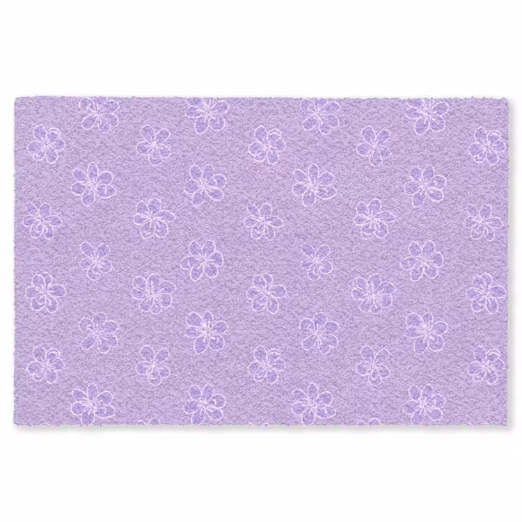Vloerkleed - Lila - Botanisch - Bloemen - Handgetekend - Patroon — 1