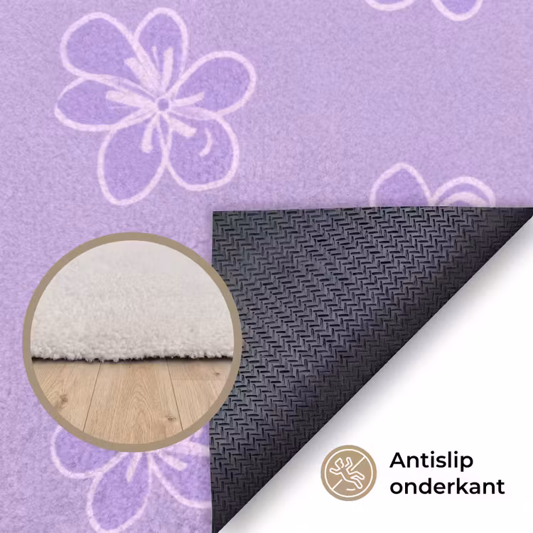 Vloerkleed - Lila - Botanisch - Bloemen - Handgetekend - Patroon — 4