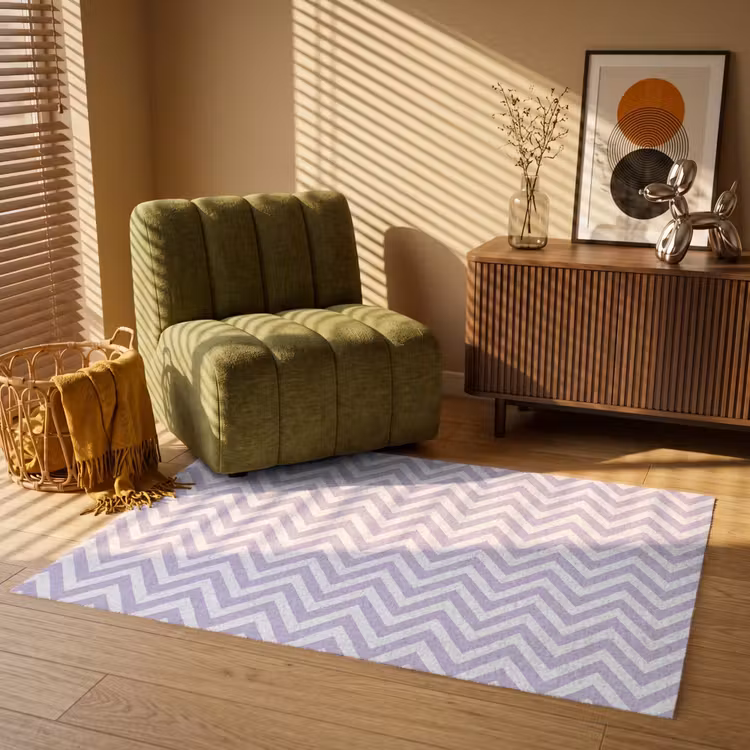 Vloerkleed - Lila - Geometrisch - Chevron - Zigzag - Patroon — 2