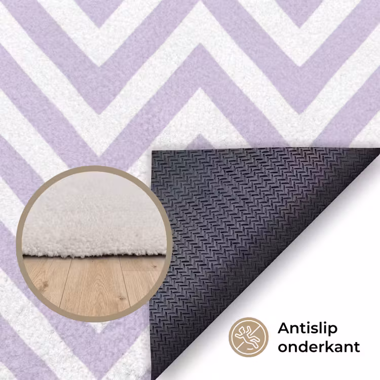 Vloerkleed - Lila - Geometrisch - Chevron - Zigzag - Patroon — 4