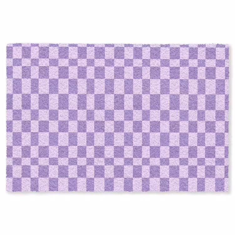 Vloerkleed - Paars - Geometrisch - Dambord - Blokken - Patroon — 1