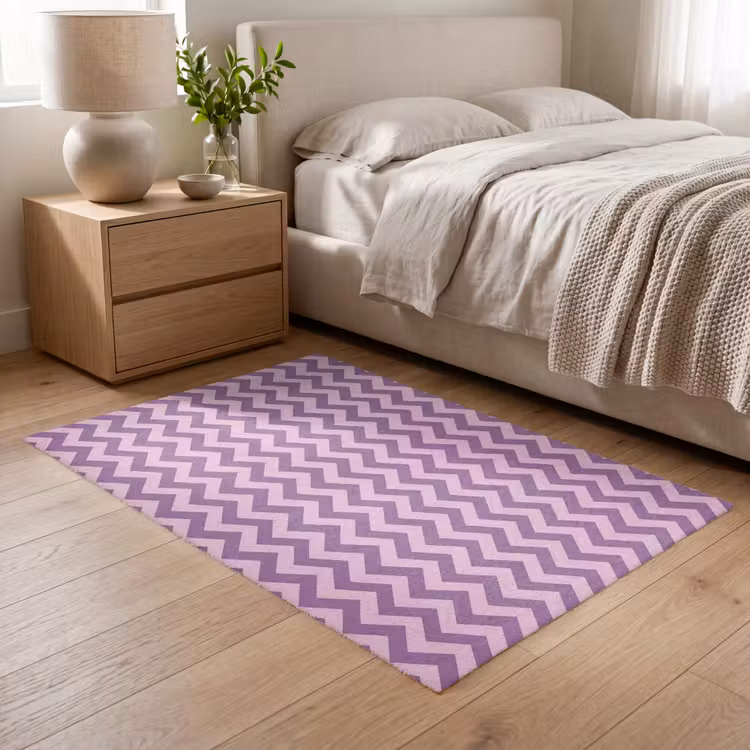 Vloerkleed - Paars - Roze - Geometrisch - Chevron - Zigzag - Patroon — 5
