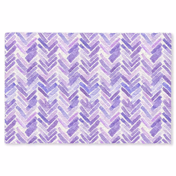 Vloerkleed - Paars - Visgraat - Aquarel - Penseelstreken - Patroon — 1