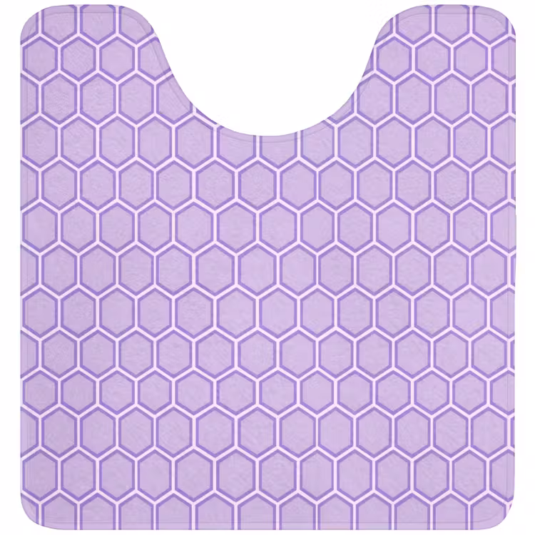 WC Mat - Paars - Geometrisch - Honeycomb - Bijenraat - Patroon — 1