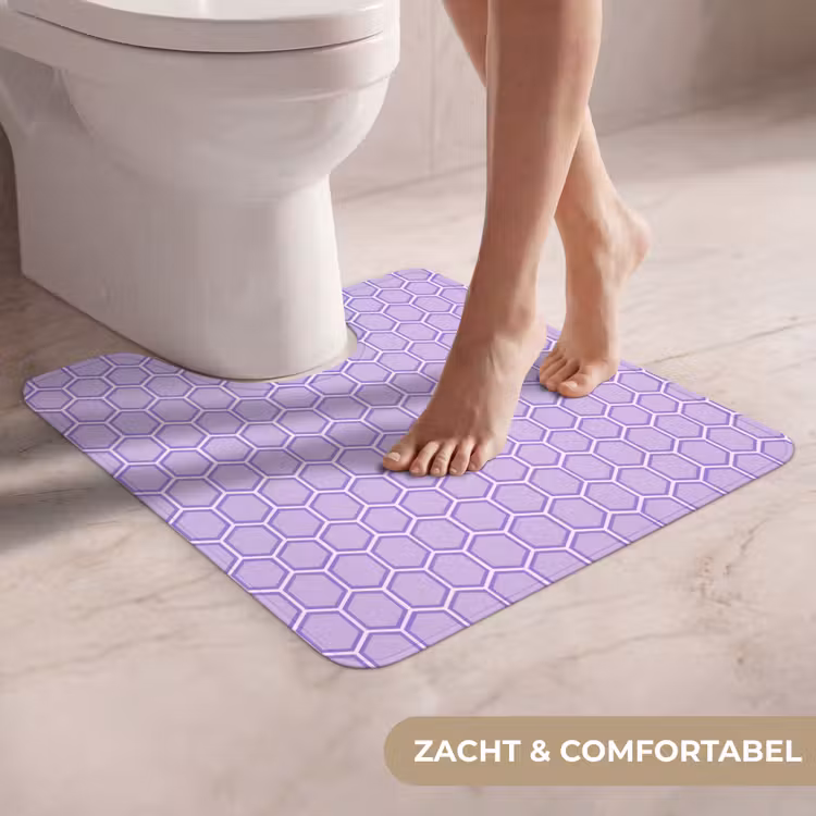 WC Mat - Paars - Geometrisch - Honeycomb - Bijenraat - Patroon — 5