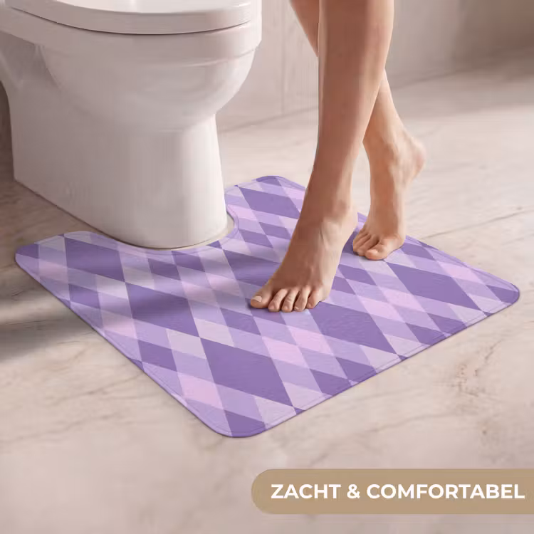 WC Mat - Paars - Geometrisch - Ruiten - Argyle - Patroon — 5