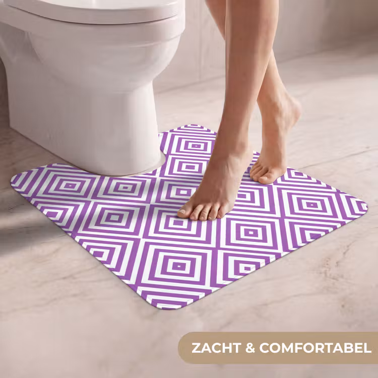 WC Mat - Paars - Geometrisch - Ruiten - Concentrisch - Patroon — 5